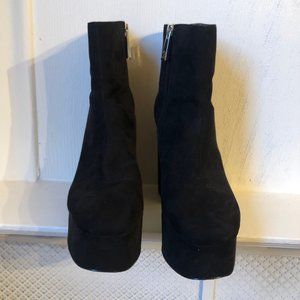 ZARA Black Platform Heel Booties